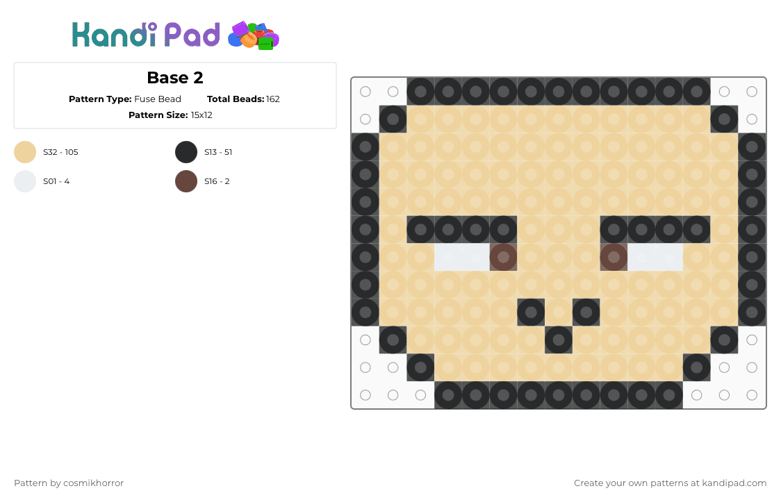 Base 2 - Fuse Bead Pattern by cosmikhorror on Kandi Pad - beige