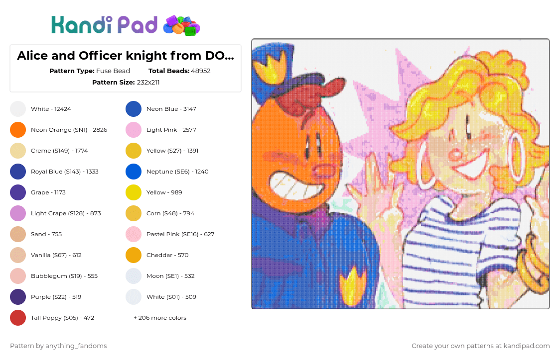 Alice and Officer knight from DOGMAN - Fuse Bead Pattern by anything_fandoms on Kandi Pad - 