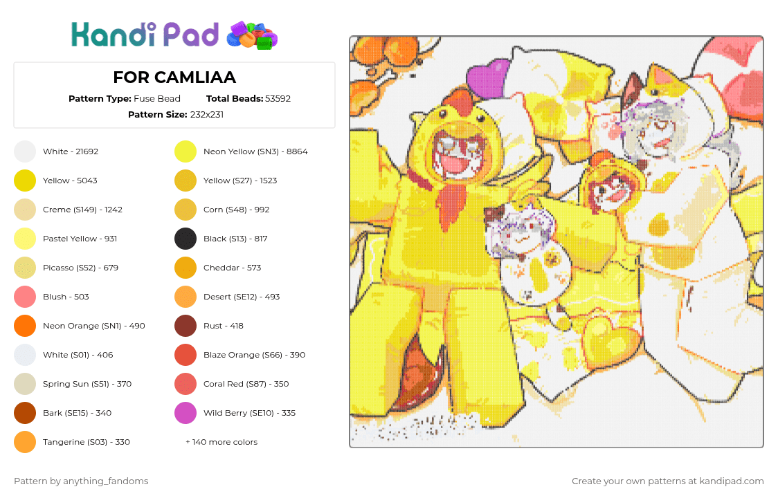 FOR CAMLIAA - Fuse Bead Pattern by anything_fandoms on Kandi Pad - 