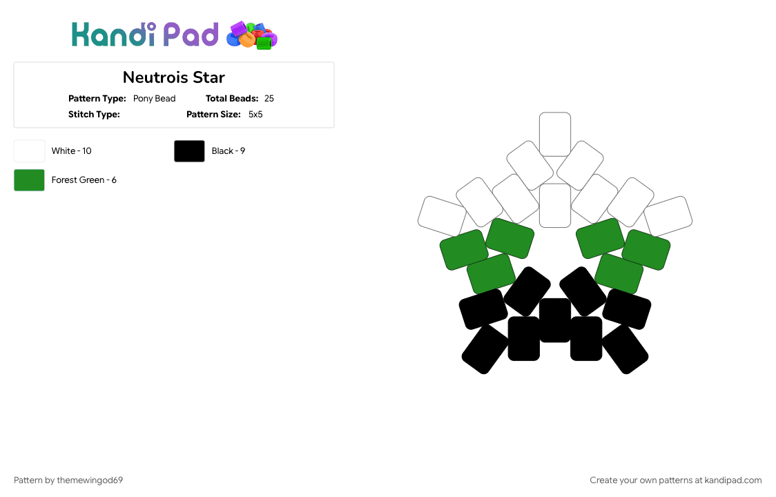 Neutrois Star - Pony Bead Pattern by themewingod69 on Kandi Pad - 