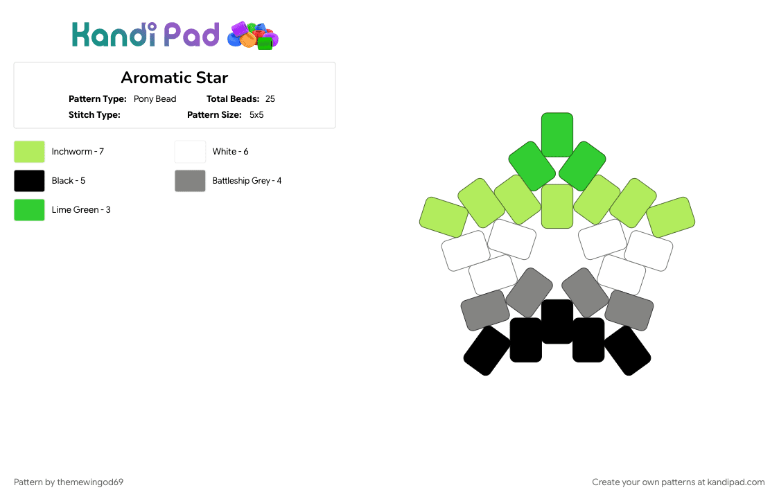 Aromatic Star - Pony Bead Pattern by themewingod69 on Kandi Pad - 