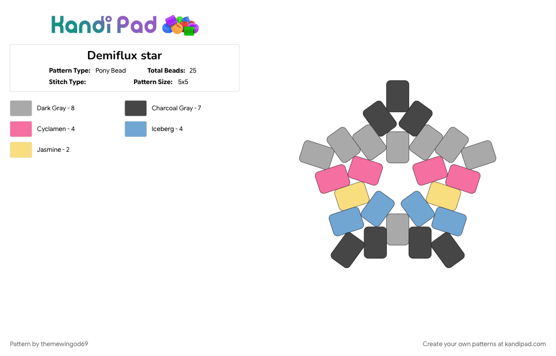 Demiflux star - Pony Bead Pattern by themewingod69 on Kandi Pad - beige, brown, demiflux, lgbtqia, pride, star