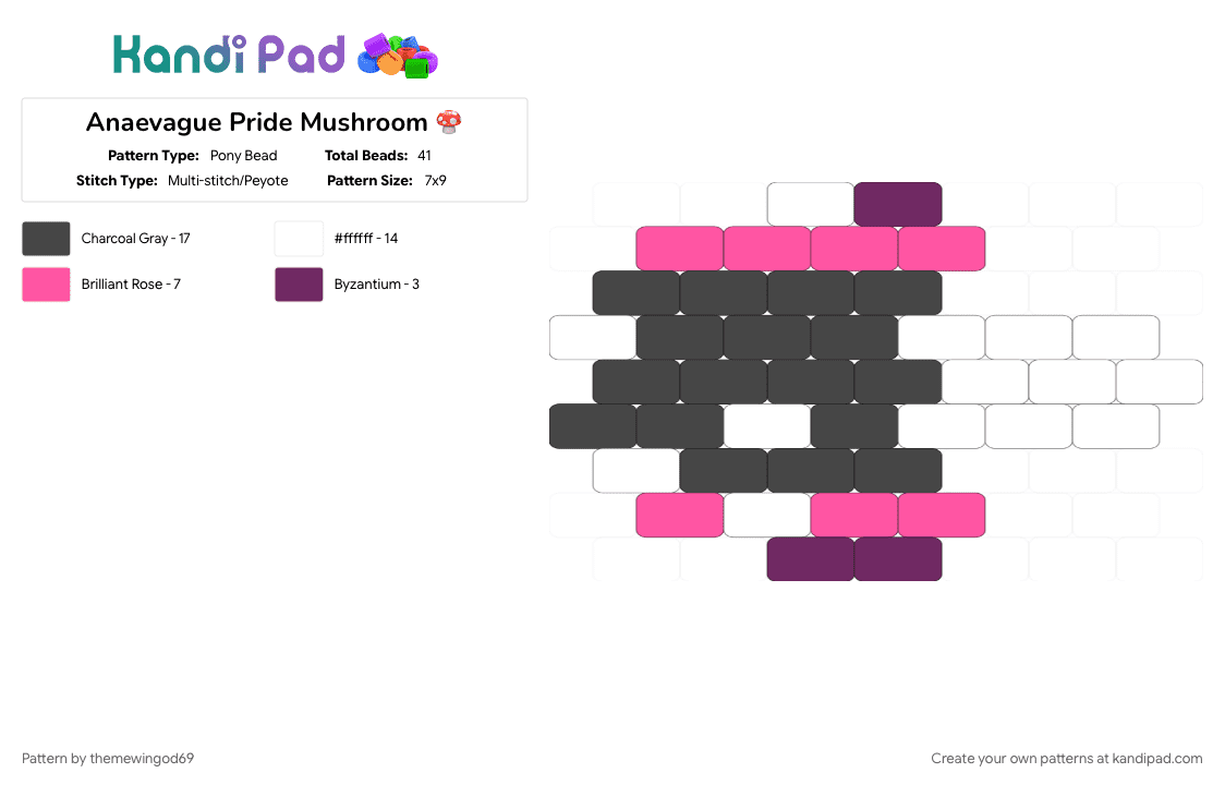 Anaevague Pride Mushroom 🍄 - Pony Bead Pattern by themewingod69 on Kandi Pad - 