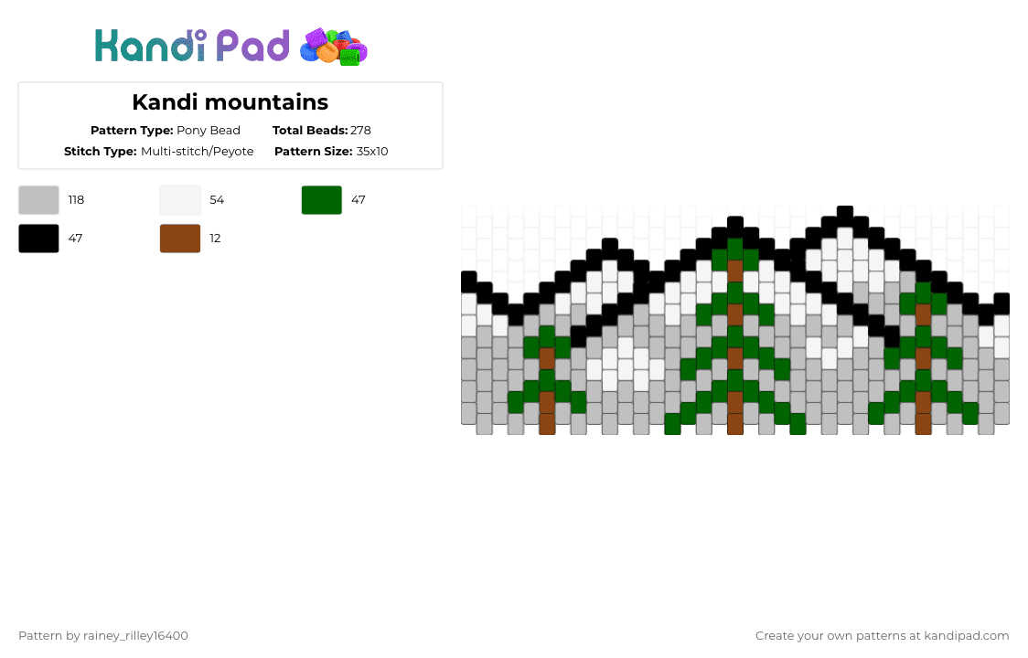 Kandi mountains - Pony Bead Pattern by rainey_rilley16400 on Kandi Pad - beige