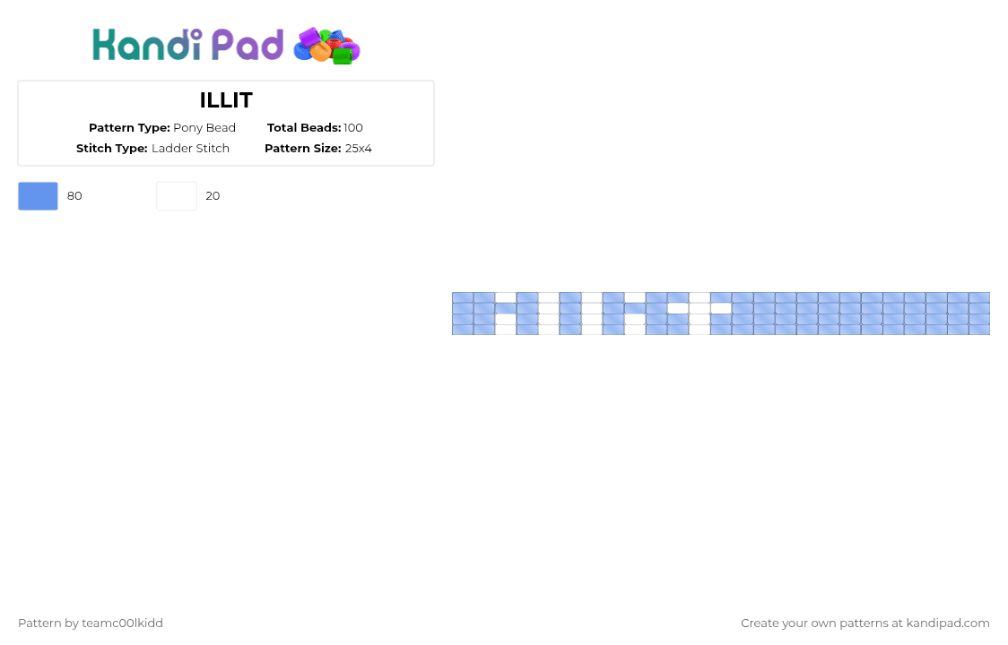 ILLIT - Pony Bead Pattern by teamc00lkidd on Kandi Pad - light blue