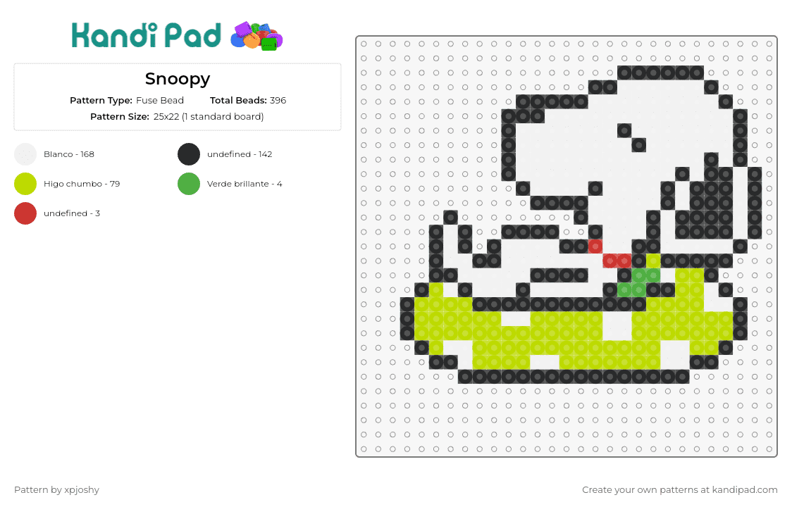 Snoopy - Fuse Bead Pattern by xpjoshy on Kandi Pad - snoopy,peanuts,charlie brown,doghouse,cartoon,character,nostalgia,whimsy,white