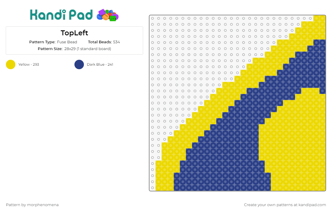 TopLeft - Fuse Bead Pattern by morphenomena on Kandi Pad - 