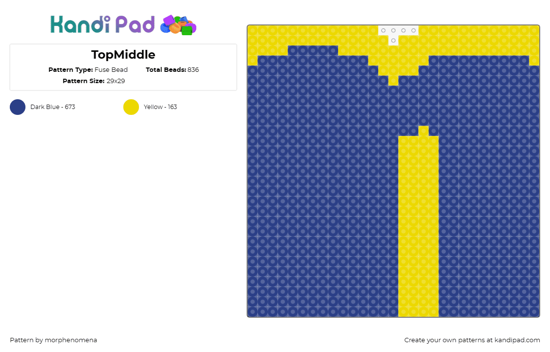 TopMiddle - Fuse Bead Pattern by morphenomena on Kandi Pad - 