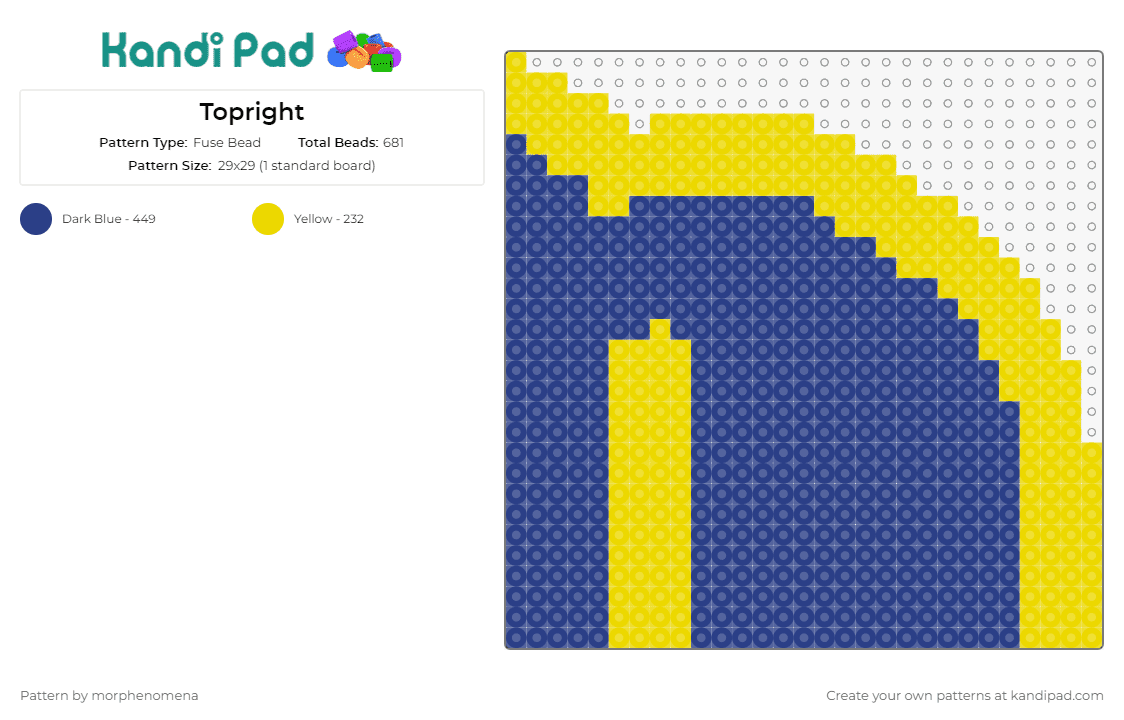 Topright - Fuse Bead Pattern by morphenomena on Kandi Pad - 