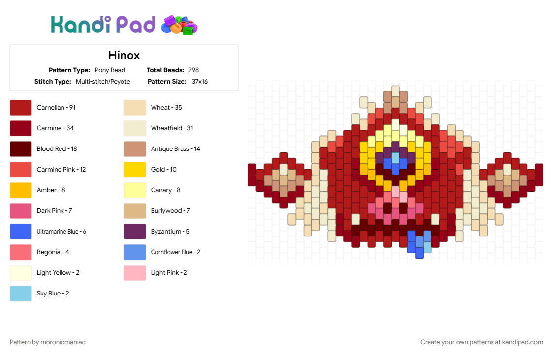Hinox - Pony Bead Pattern by moronicmaniac on Kandi Pad - beige, botw, breath of the wild, cyclops, gaming, nintendo, red, the legend of zelda, zelda