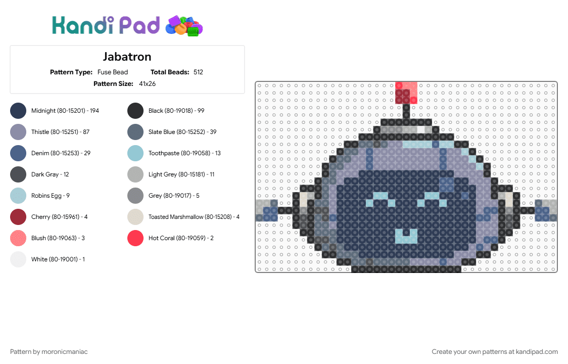 Jabatron - Fuse Bead Pattern by moronicmaniac on Kandi Pad - cartoons, character, gray, purple, reality resort, realityresort, robot, television, total drama, tv
