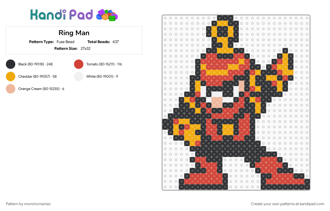 Ring Man - Fuse Bead Pattern by moronicmaniac on Kandi Pad - 