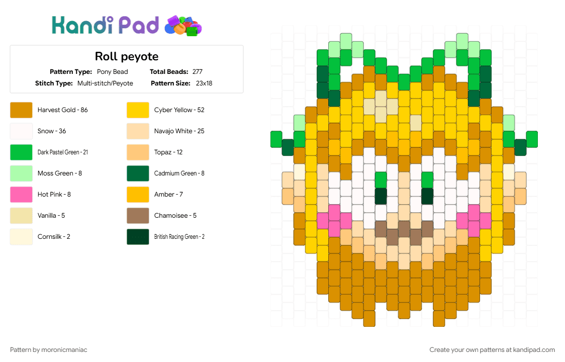Roll peyote - Pony Bead Pattern by moronicmaniac on Kandi Pad - capcom, character, gaming, mega man, megaman, orange, robot, yellow