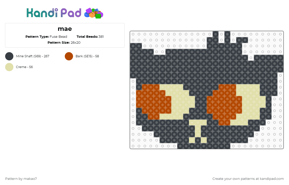 mae - Fuse Bead Pattern by makao7 on Kandi Pad - black,red,yellow