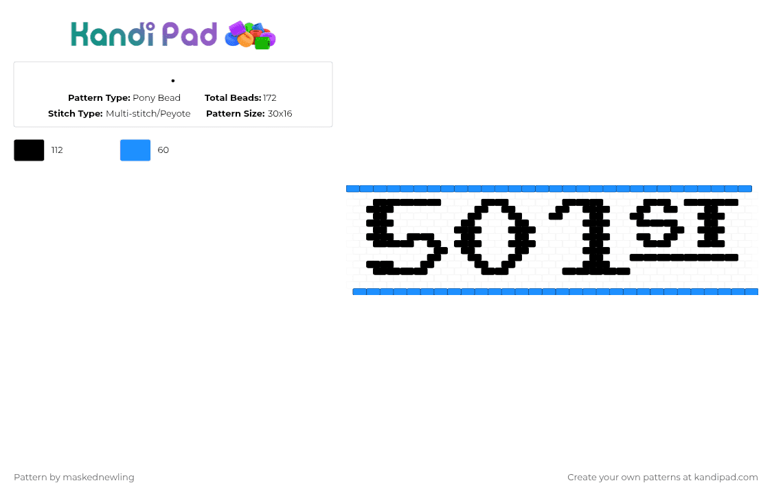 . Pony Bead Pattern - Kandi Pad | Kandi Patterns, Fuse Bead Patterns ...