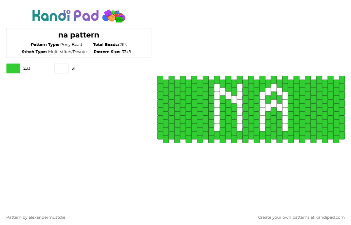 Na pattern Pony Bead Pattern - Kandi Pad | Kandi Patterns, Fuse Bead ...