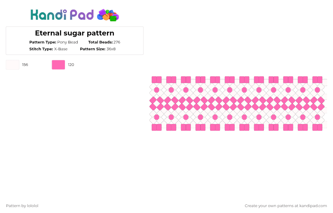 Sugar Pattern Eternal sugar pattern Pony Bead Pattern - Kandi Pad | Kandi Patterns ...