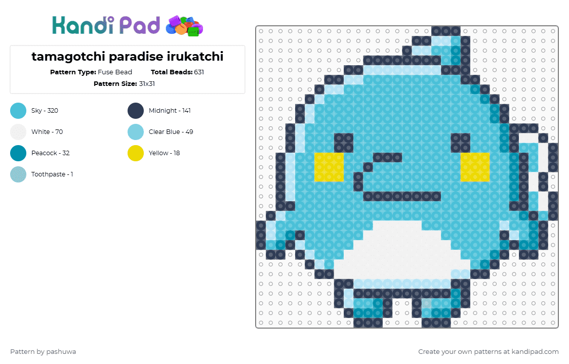 tamagotchi paradise irukatchi - Fuse Bead Pattern by pashuwa on Kandi Pad - purple,light blue