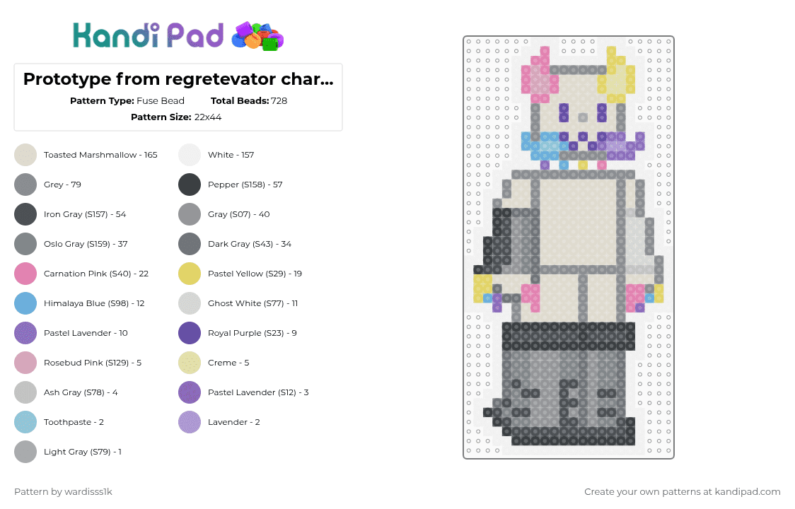 Prototype from regretevator charm!!! - Fuse Bead Pattern by evylburgg on Kandi Pad - gray,beige,regretevator,prototype,roblox