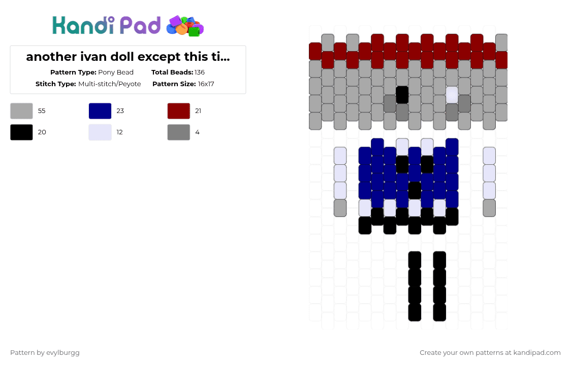 another ivan doll except this time he has my headcanons - Pony Bead Pattern by evylburgg on Kandi Pad - beige,ivan,ivan bad things,bad things,bad things roblox,roblox,doll