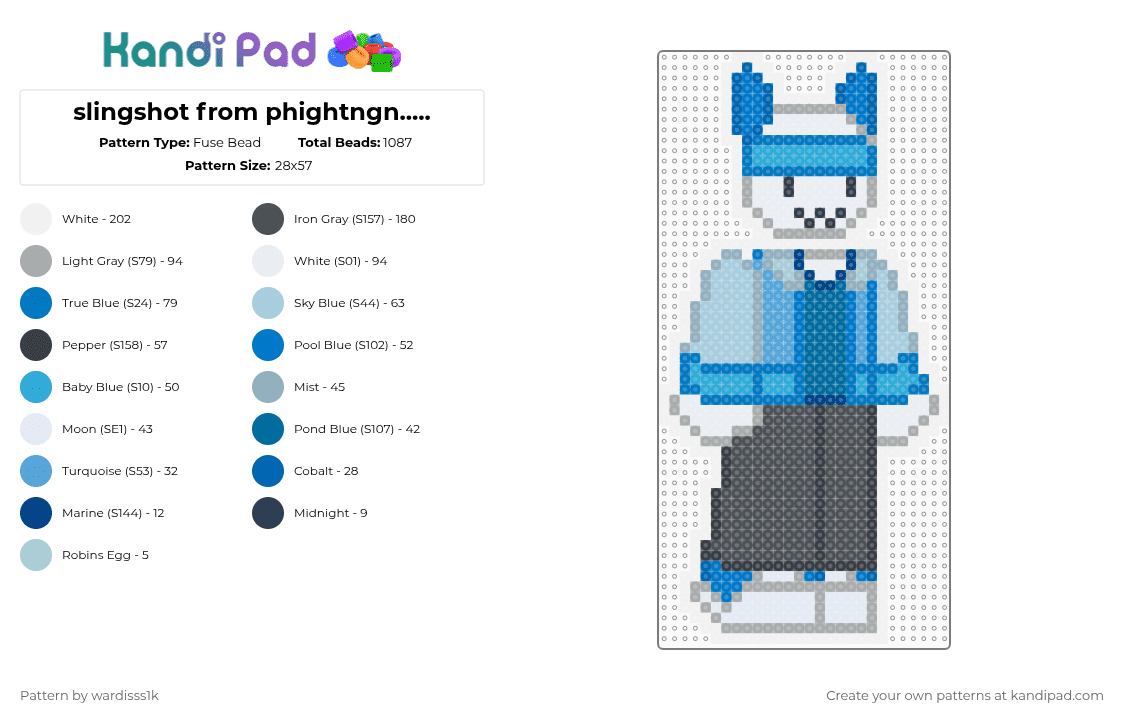 slingshot from phightngn..... - Fuse Bead Pattern by evylburgg on Kandi Pad - blue,light blue,purple,slingshot,phighting,roblox,charm