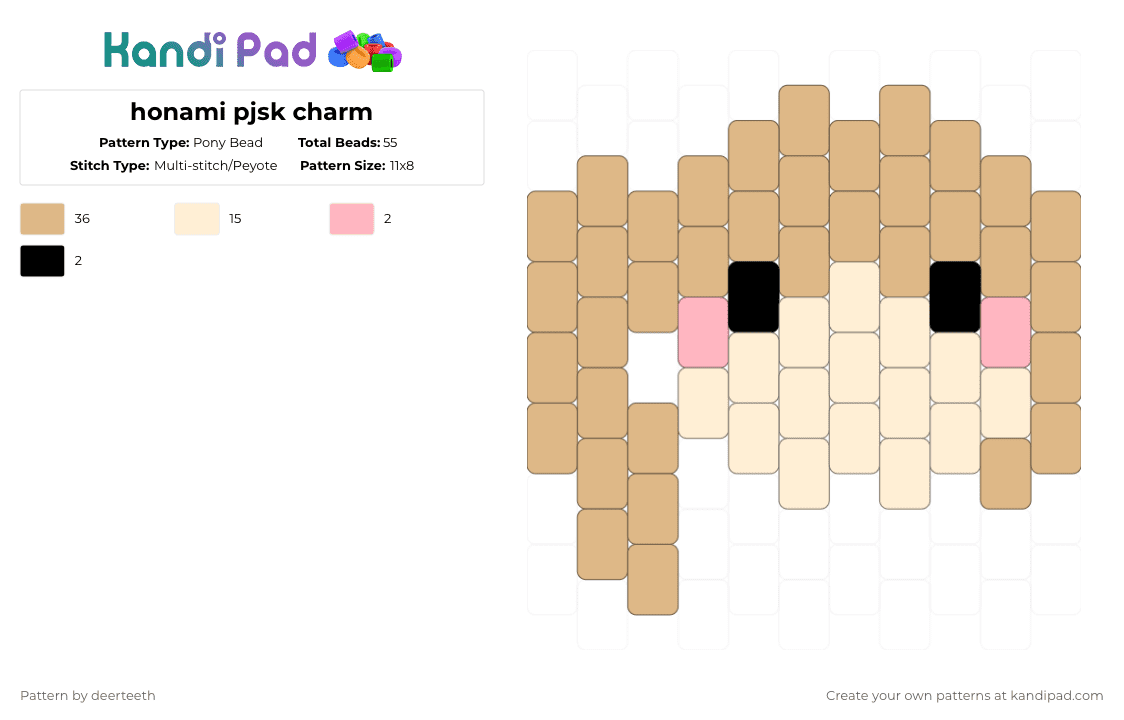 honami pjsk charm - Pony Bead Pattern by deerteeth on Kandi Pad - beige,pjsk,project sekai,honami mochizuki
