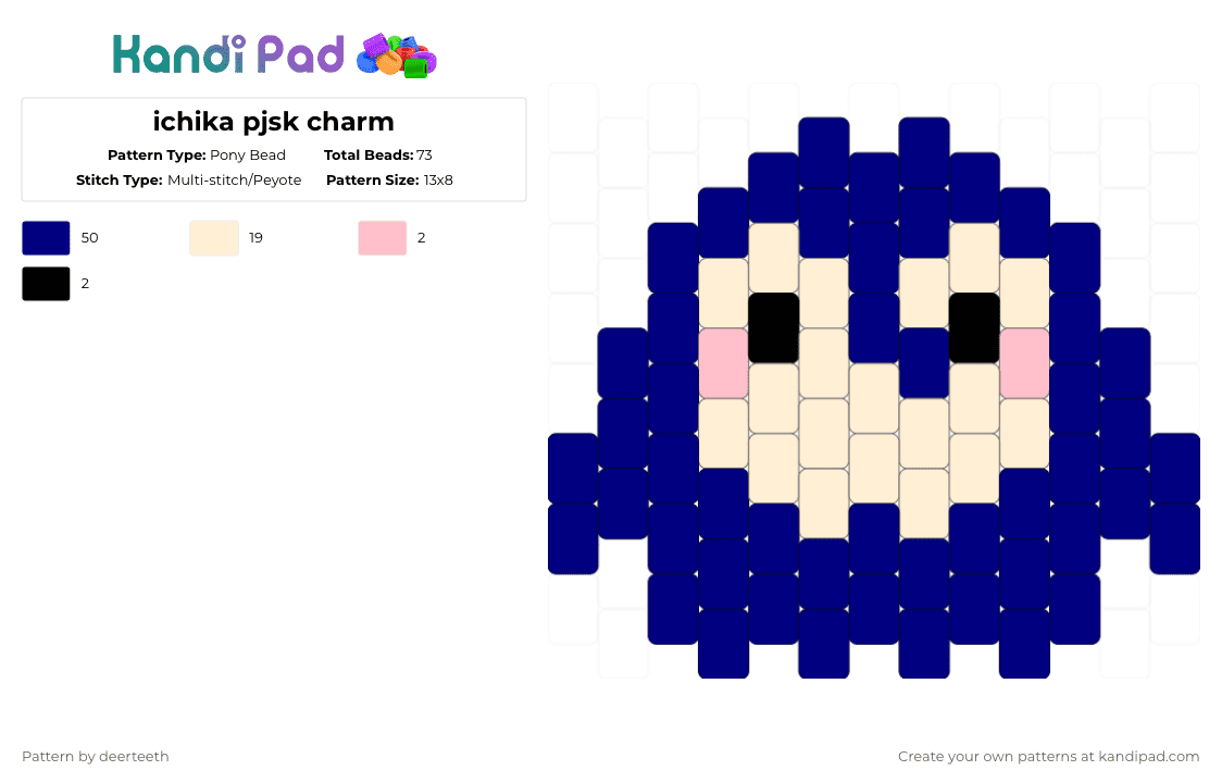ichika pjsk charm - Pony Bead Pattern by deerteeth on Kandi Pad - purple,pjsk,project sekai,ichika hishino