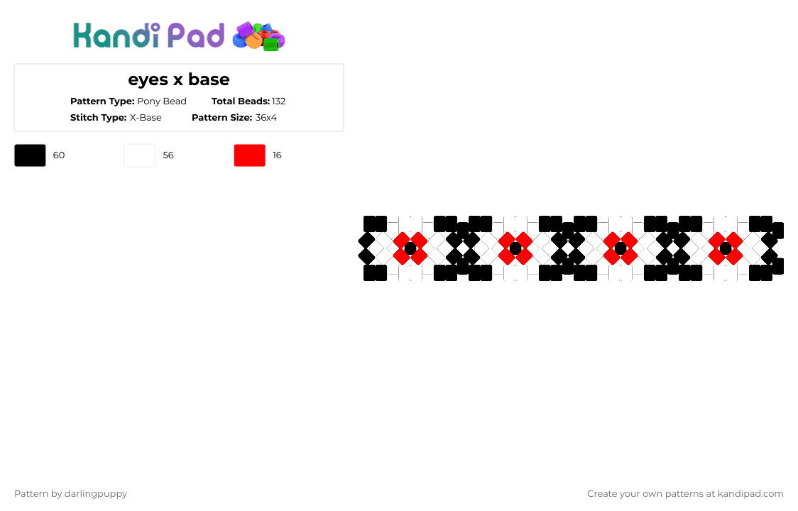 Eyes x base Pony Bead Pattern - Kandi Pad | Kandi Patterns, Fuse Bead ...