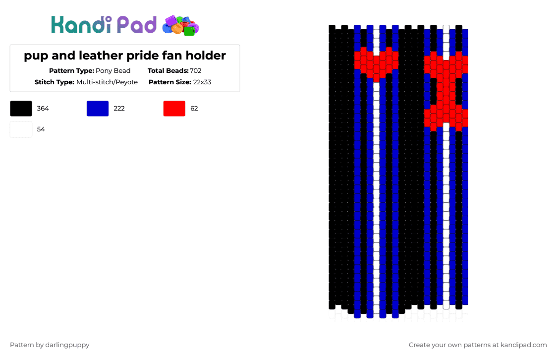 pup and leather pride fan holder - Pony Bead Pattern by darlingpuppy on Kandi Pad - purple