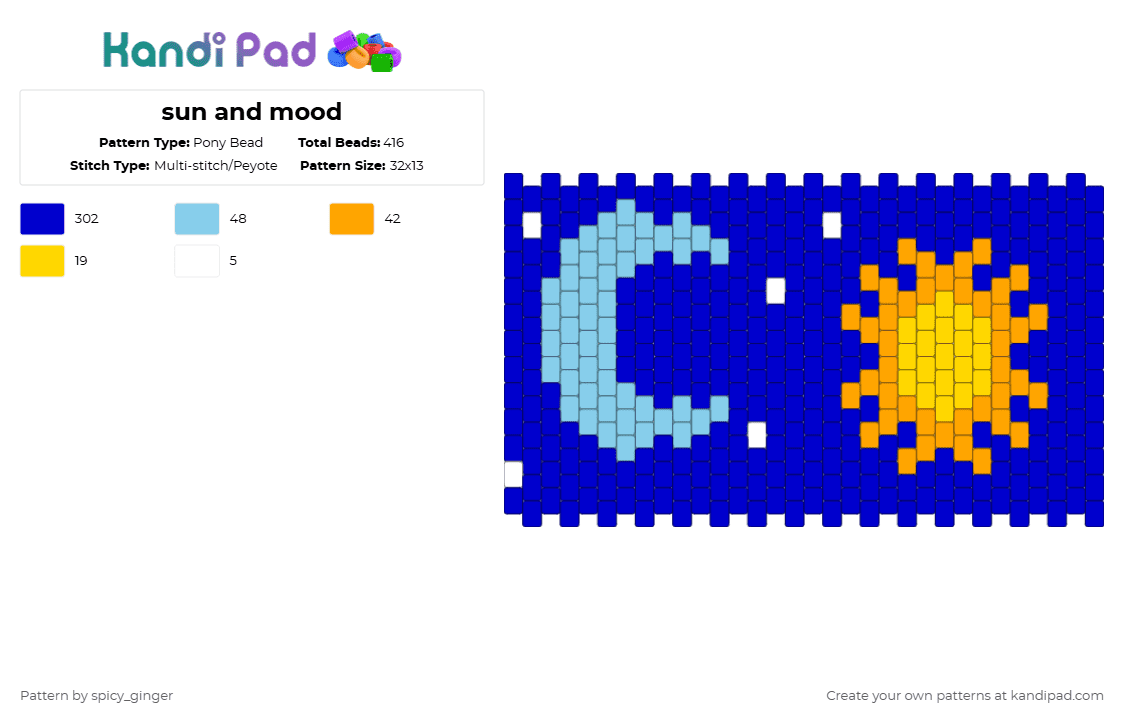 sun and mood - Pony Bead Pattern by spicy_ginger on Kandi Pad - purple