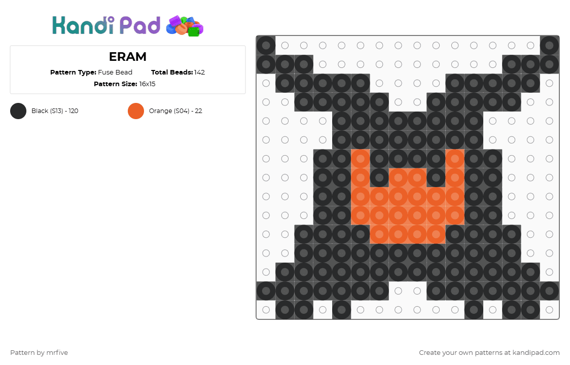 ERAM - Fuse Bead Pattern by mrfive on Kandi Pad - black