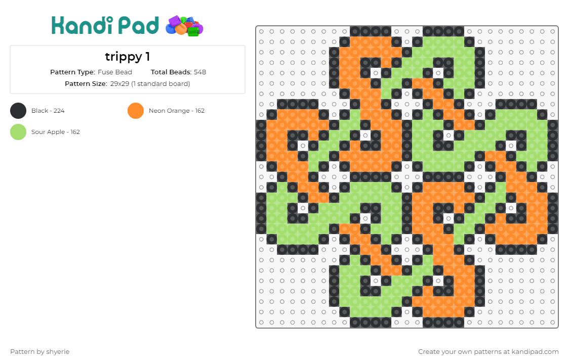 trippy 1 - Fuse Bead Pattern by shyerie on Kandi Pad - geometric,swirls,trippy