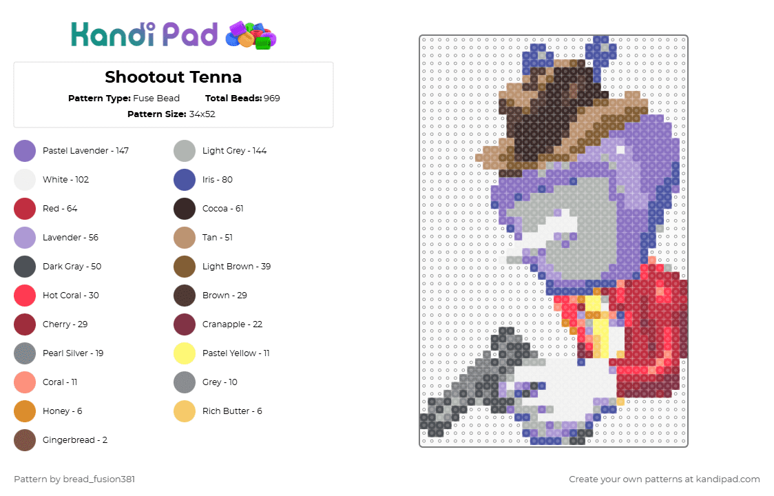 Shootout Tenna - Fuse Bead Pattern by bread_fusion381 on Kandi Pad - beige,brown,red,gray,colorful,deltarune,tenna,deltarune chapter 3,kris,susie,ralsei,undertale