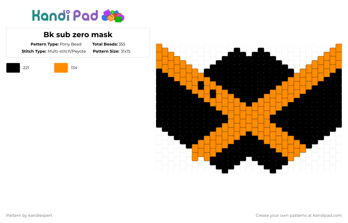 Sub Zero Pony Bead Patterns - Gallery - Kandi Pad | Kandi Patterns ...