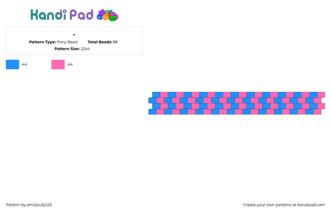 . - Pony Bead Pattern by emilysully123 on Kandi Pad - light blue,pink