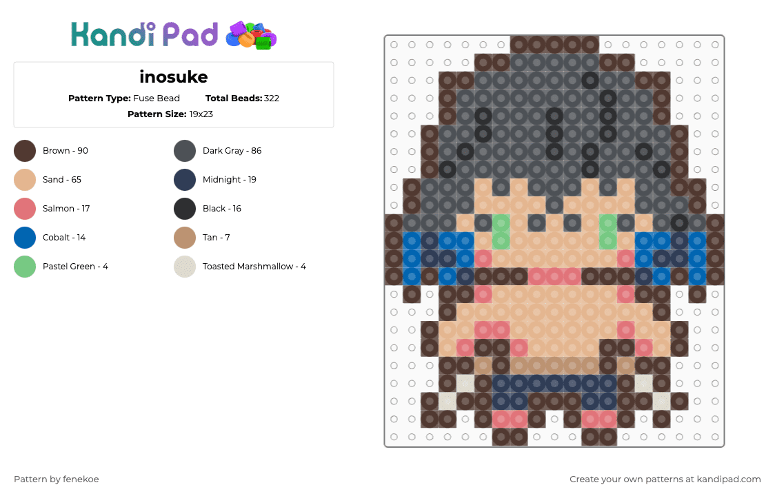 Inosuke Fuse Bead Pattern - Kandi Pad | Kandi Patterns, Fuse Bead ...