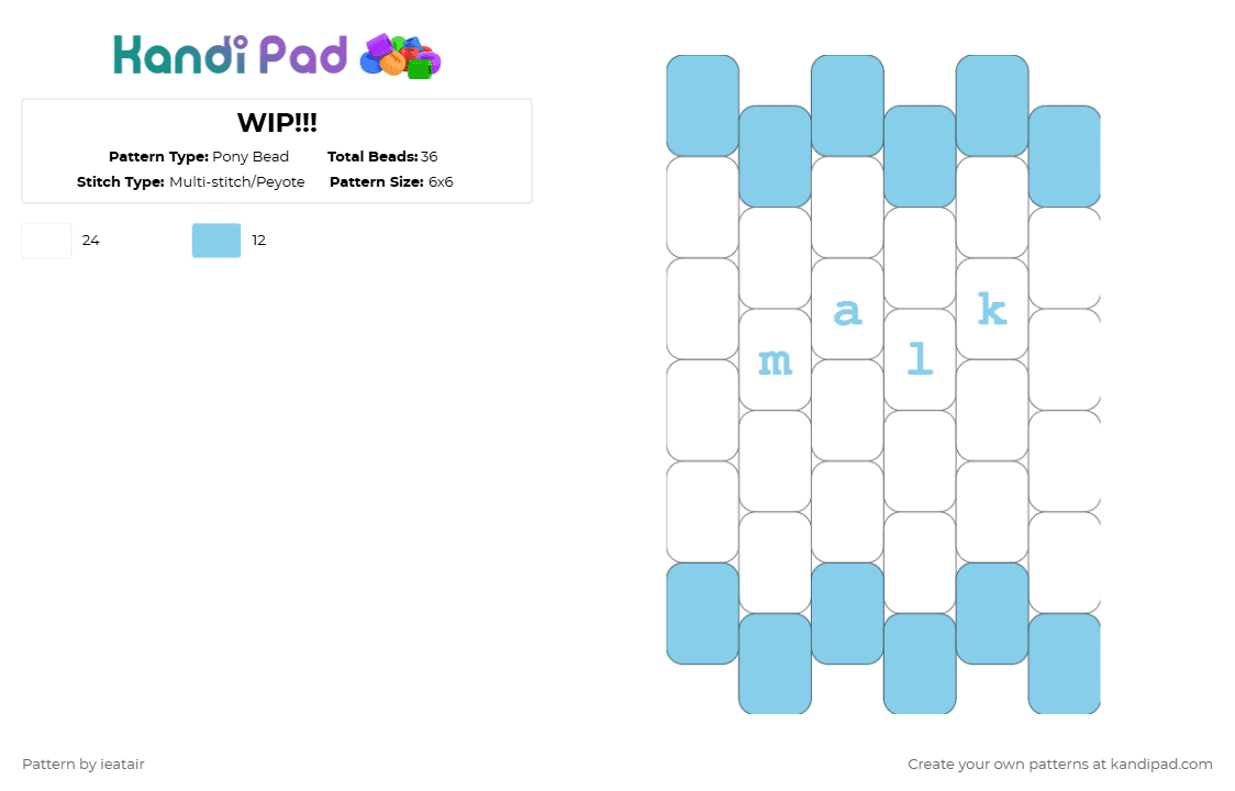 WIP!!! - Pony Bead Pattern by ieatair on Kandi Pad - 