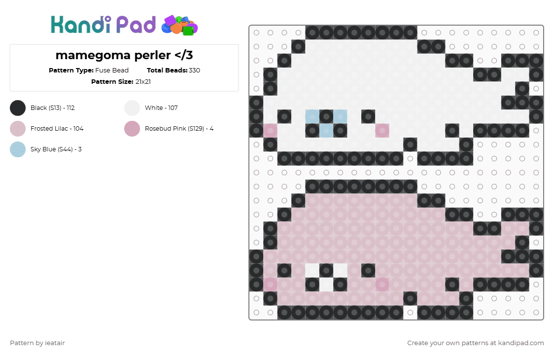 mamegoma perler - Fuse Bead Pattern by ieatair on Kandi Pad - beige