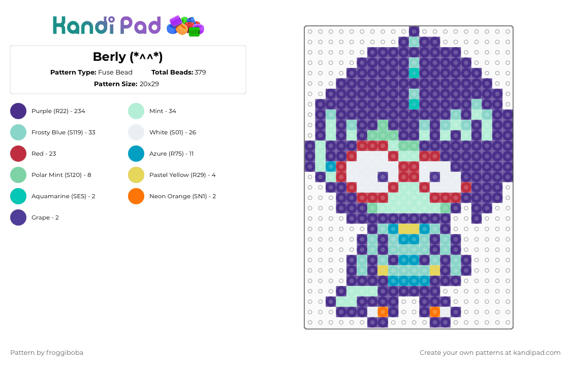 Berly (*^^*) Fuse Bead Pattern - Kandi Pad | Kandi Patterns, Fuse Bead ...
