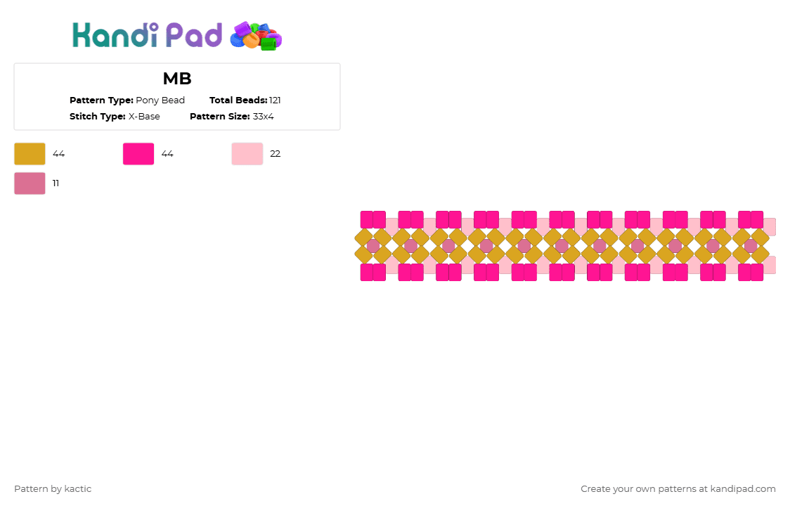 MB Pony Bead Pattern - Kandi Pad | Kandi Patterns, Fuse Bead Patterns ...