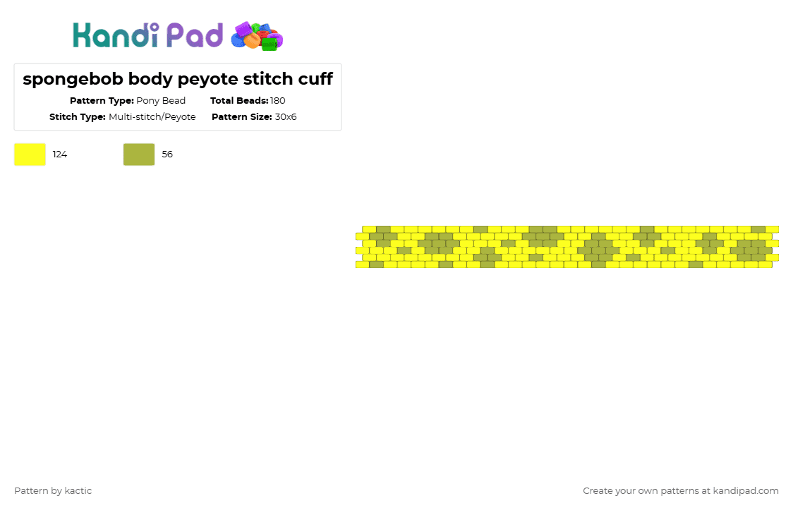 spongebob body peyote stitch cuff - Pony Bead Pattern by kactic on Kandi Pad - yellow,green,spongebob,spongebob squarepants,best friends