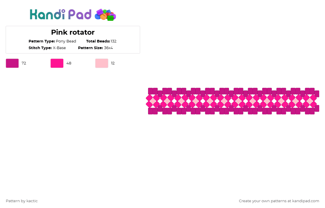 Pink rotator - Pony Bead Pattern by kactic on Kandi Pad - pink