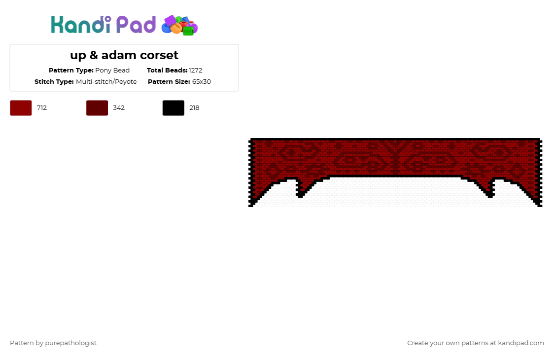 up & adam corset - Pony Bead Pattern by purepathologist on Kandi Pad - brown,red