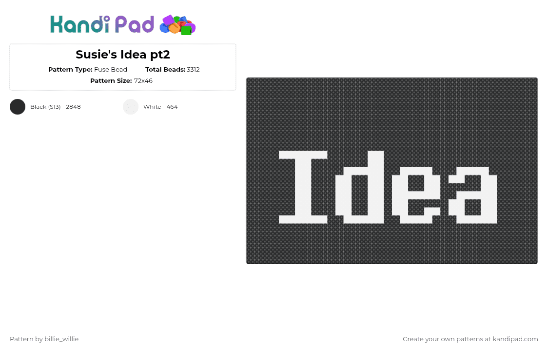 Susie\'s Idea pt2 - Fuse Bead Pattern by billie_willie on Kandi Pad - black,deltarune,susie,susies idea