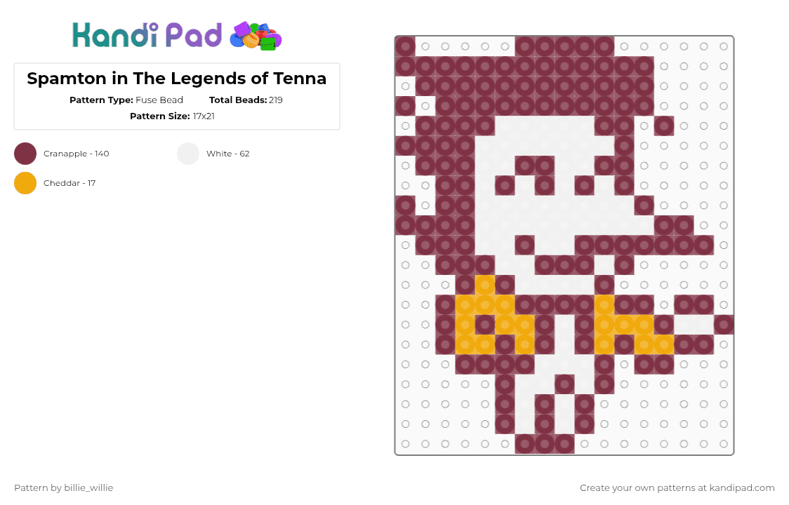 Spamton in The Legend of Tenna - Fuse Bead Pattern by billie_willie on Kandi Pad - brown,deltarune,spamton,the legend of tenna