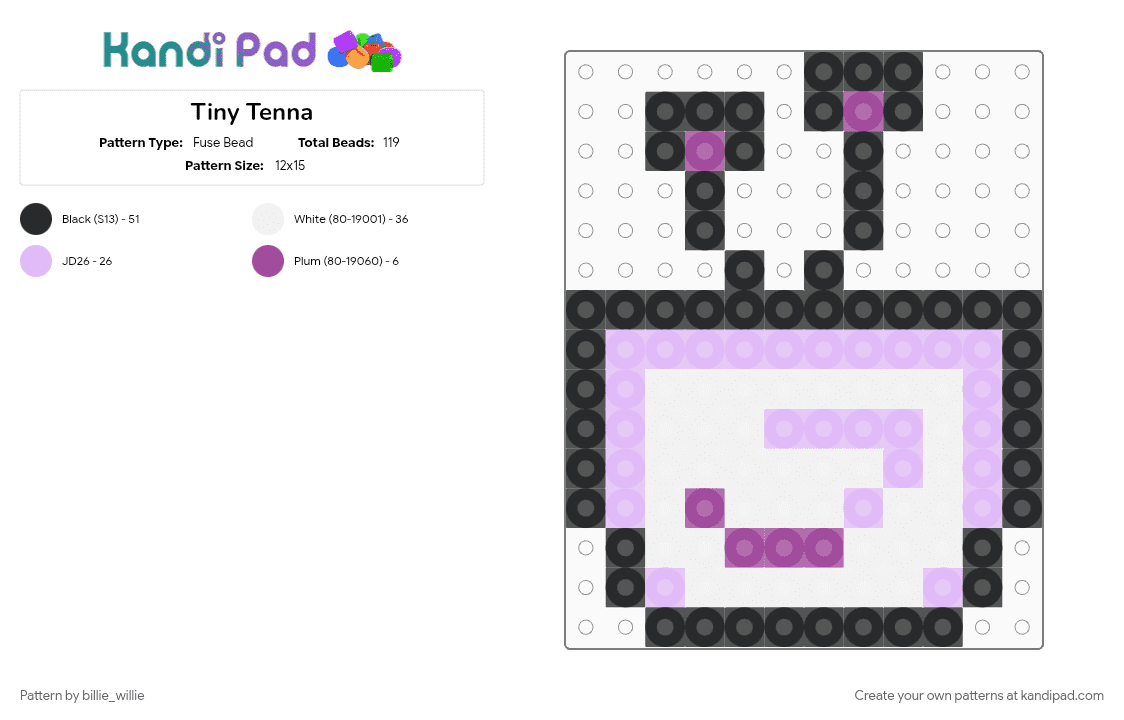 Tiny Tenna - Fuse Bead Pattern by billie_willie on Kandi Pad - deltarune, pink, tenna, tenna deltarune, white