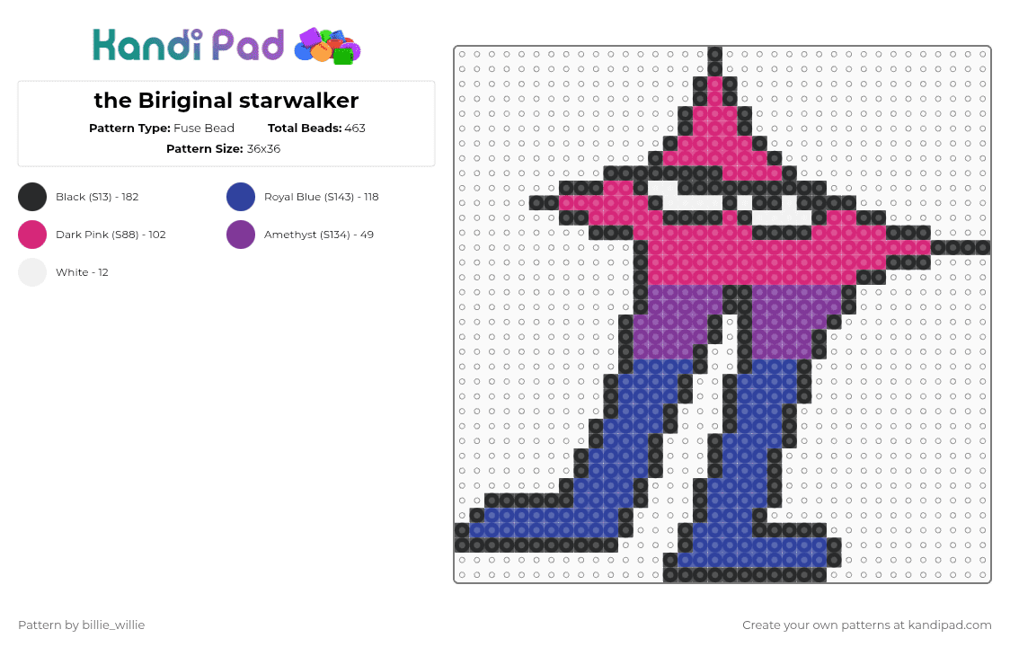 the Biriginal starwalker - Fuse Bead Pattern by billie_willie on Kandi Pad - pink,purple,deltarune,starwalker
