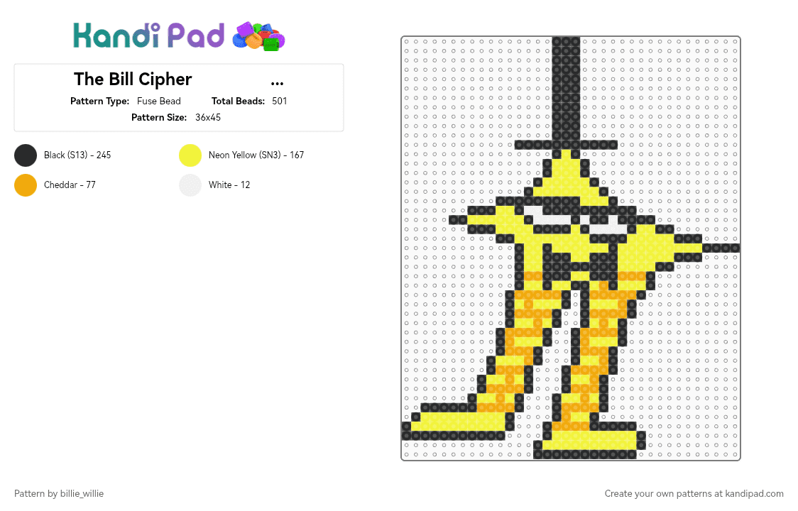 The Bill Cipher                                             Starwalker - Fuse Bead Pattern by billie_willie on Kandi Pad - bill cipher, deltarune, gravity falls, orange, starwalker, yellow