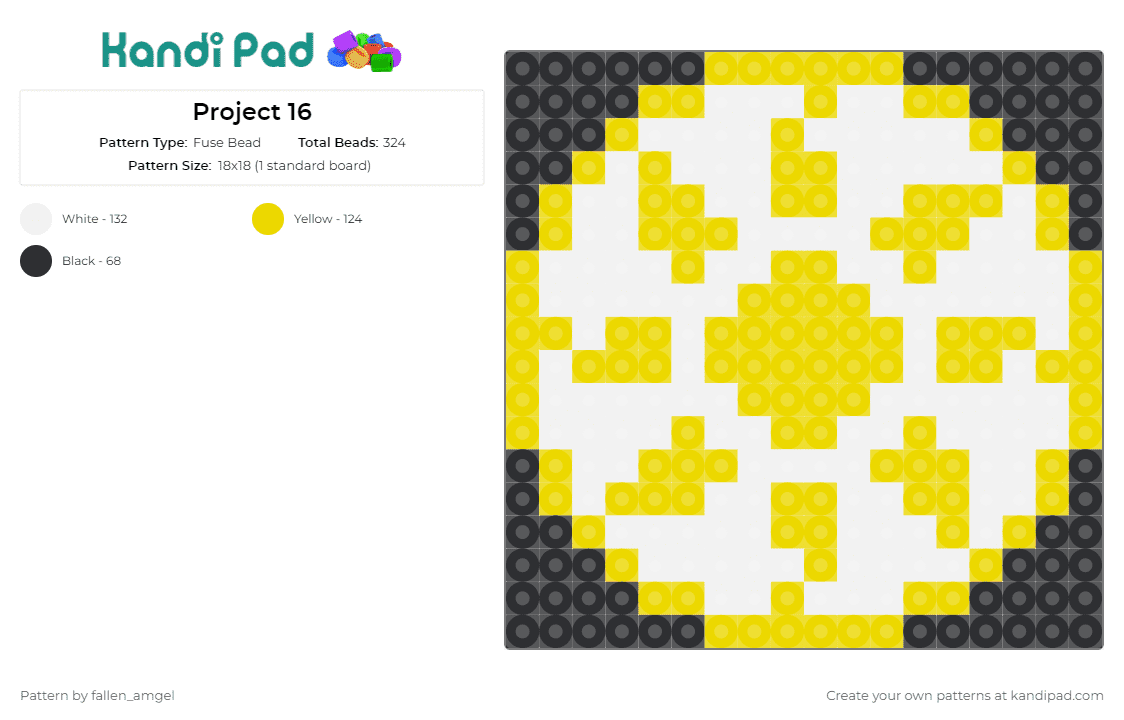 Project 16 - Fuse Bead Pattern by fallen_amgel on Kandi Pad - sun,panel