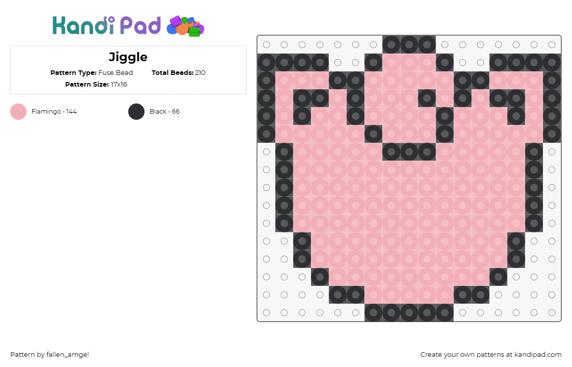 Jiggle - Fuse Bead Pattern by fallen_amgel on Kandi Pad - jigglypuff,pokemon,anime,cute